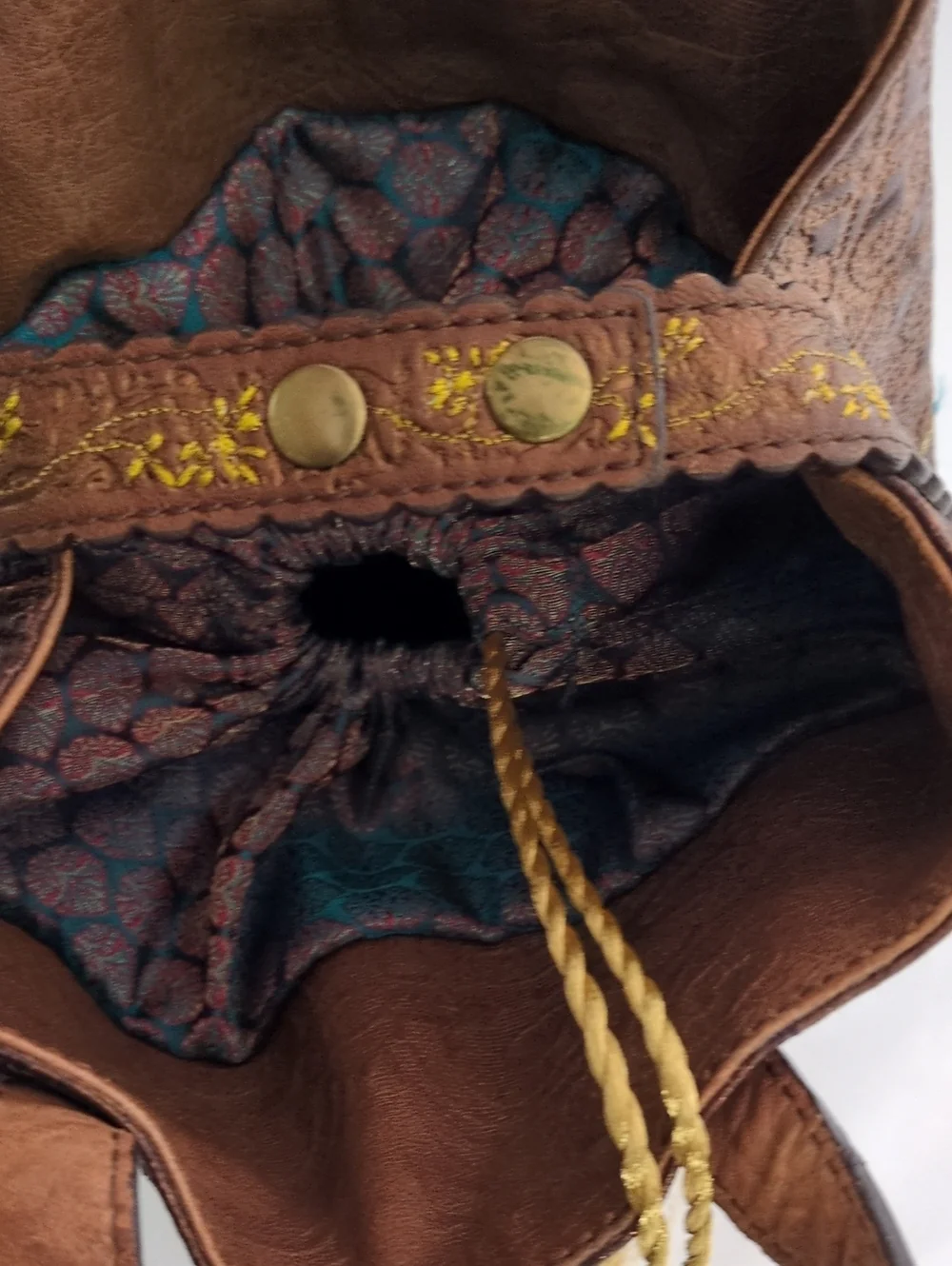 Butterfly by Matthew Williamson Leather Tote Bag Metallic Embossed Boho Tassels